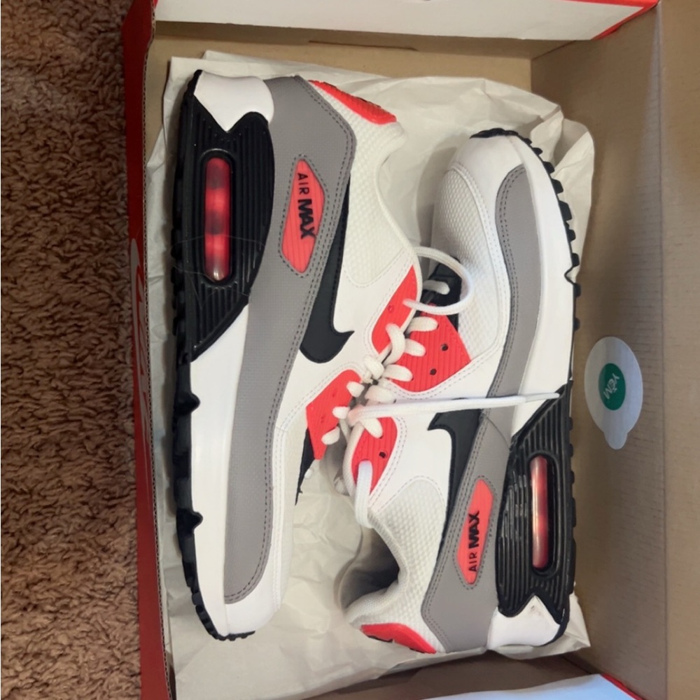 Nike Air Max Sneakers in White, Black, and Red